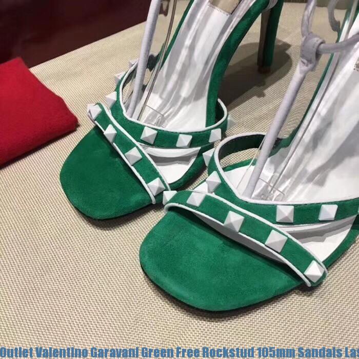 Outlet Valentino Garavani Green Free Rockstud 105mm Sandals Las Vegas ...